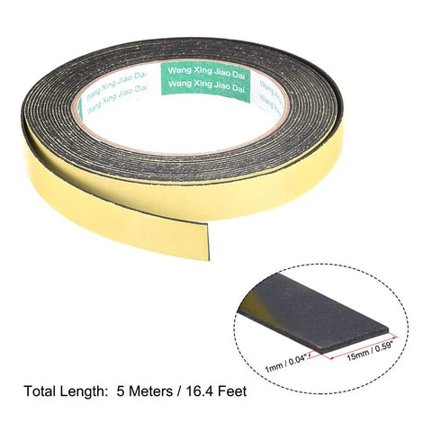 Heavy Duty Self Adhesive Sealing Foam Tape For Windows And Doors, Premium Eva Weather Strip, 15mm x 1mm, 5m roll view.