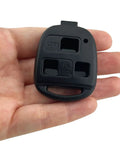 Hand holding Lexus Key Fob Shell Replacement Case, black keyless entry cover, no blade or circuit board inside.