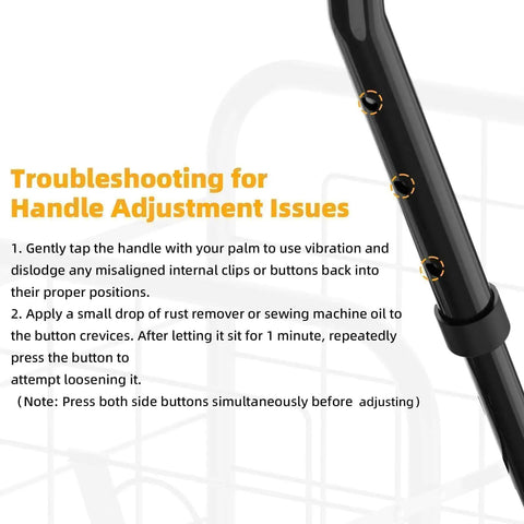 All Terrain Grocery Cart With 360 Degree Swivel Wheels And Stair Climber handle adjustment troubleshooting guide