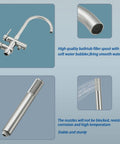 Freestanding Tub Faucet With Hand Shower In Brushed Nickel, Floor Mounted Bathtub Filler Set With Dual Handles, High Arc Spout