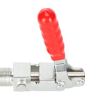 Push Pull Toggle Clamp With Iron And Plastic Build, Heavy Duty 136 Kg Holding Force, Arrow Storage Case, Workholding Tool For Testing Jigs, Welding, Crosscut Sled Setup, Equipment Installation, And Home Decor Projects, red handle