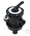 Top Mount Multiport Valve Replacement SP0714T for one and one half inch sand filter systems, black plastic material