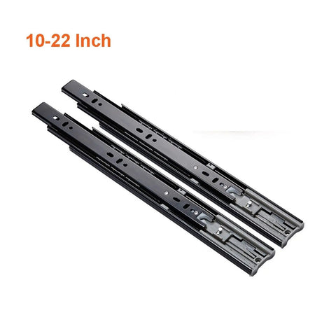 Two Pack Heavy Duty Metal Buffer Drawer Slides With Smooth Glide And Quiet Operation, 12 To 20 Inch Rails, 45mm Track Width