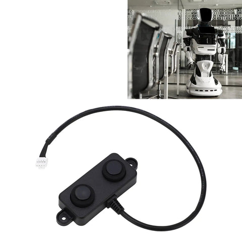 Ultrasonic Distance Sensor 3.3V-5V with ABS housing, black, shown with robot, for industrial automation, high range, precise reading.