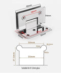 Heavy Duty 304 Stainless Steel Glass Shower Door Hinges For 6 To 12Mm Frameless Glass Door 90 Degree Pair, detailed dimensions displayed.