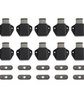 Heavy Duty Magnetic Cabinet Door Catches For Silent Soft Close Kitchen And Bathroom Drawers in black with metal plates.