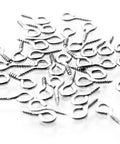 Mini Silver Metal Hoop Eye Pin Screws For DIY Jewelry Making And Craft Projects, Cork Bottle Charms And Tiny Pendant Suspensions, 12mm By 5mm, 100 Pieces, Great For Earrings And Delicate Bead Charms