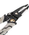 Pretyzoom 7-In-1 Cable Stripper And Crimper For Electricians with carbon steel jaws and rubber handles designed for efficient wire stripping.