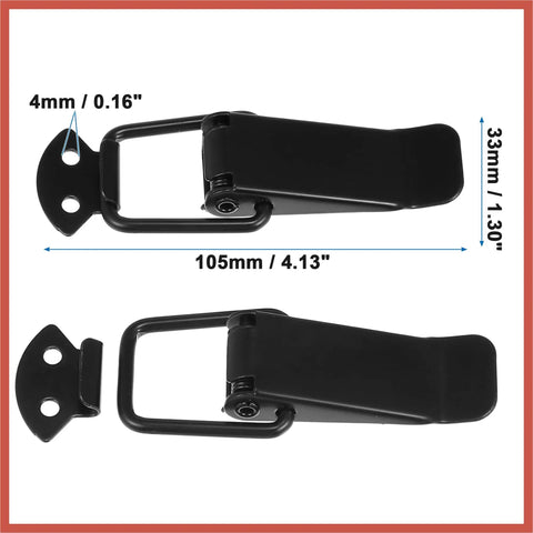 Universal Car Bumper Hook Clips Quick Release Fasteners For Trunk And Bumpers 105x33mm Two Pack with size dimensions