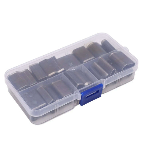 Boxed set of Versatile Hollow Punch Cutter Set With 24 Shape Styles For Small Leather Craft Projects, clear case with steel punches