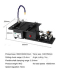 Built Like A Tank Five In One Bench Buffer Polisher And Jade Grinding Machine with water sprayer, dimensions 500x250x200mm.