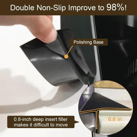 Close-up of Silicone Stove Gap Cover 25 Inch Long For Between Oven And Countertop Extra Wide Gap Filler Strips Easy Clean