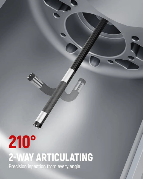 Two-Way Articulating Borescope Camera With Light 0.25in Slim Probe 5.3ft Flexible Snake Scope For Automotive HVAC And Aircraft Inspections Workhorse Industrial Endoscope With Bright LED Light 210 Degree Articulation For Tight Access, 210° view