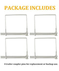 Set Of Four Heavy Duty Beefy Square Wire Lock Pins For Trailer Couplers 316 Stainless Steel Rust Resistant One Quarter Inch Pin Diameter Two And Three Quarter Inches Length Easy Quick Install For Boats Trucks And More, pack of 4