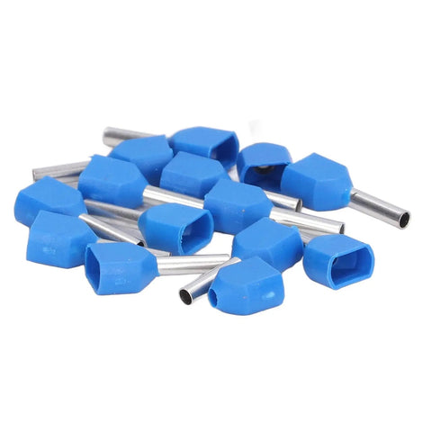 Top Tier 1000 Pcs Insulated Copper Ferrule Kit For TE7508 Terminals Perfect For Crimping AWG 20 Solid Stranded Wires With Safety Insulation For Home And Heavy Machinery Electric Work, blue insulated ferrules