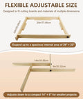 Adjustable Juice Groove Router Jig With 8 Spacers Wooden Router Guide for cutting boards up to 22 by 29 inches sizes shown