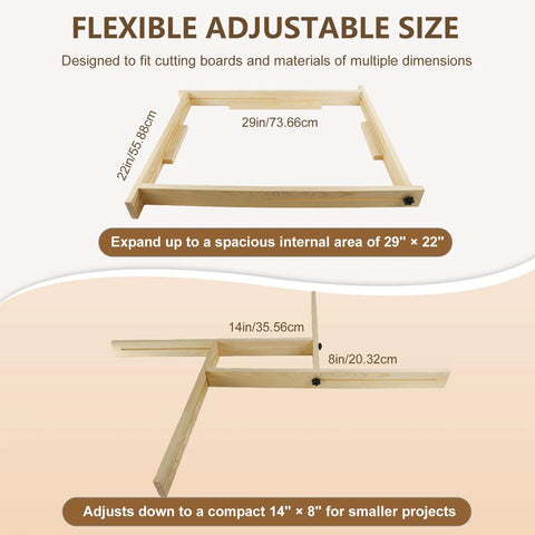 Adjustable Juice Groove Router Jig With 8 Spacers Wooden Router Guide for cutting boards up to 22 by 29 inches sizes shown