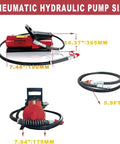 Beefy Heavy Duty High Pressure Pneumatic Foot Operated Hydraulic Pump Delivers 10000 PSI Output 0.7L Reservoir dimensions