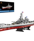 Battleship Building Set 60011 Classic Military Missouri Warship Model Kit for adults and teens, 2228-piece, on display base