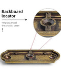 Close-up of backplate for Killer Style Beaded Zinc Alloy Cabinet Knobs With Backplate Antique Brass 6 Pack, showing installation guide.