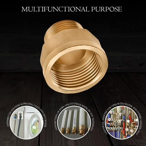 Brass adapter 3/4 to 1 inch NPT for multifunctional use with pipes and fittings, corrosion-resistant and high temperature safe