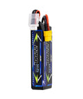 3S 11.1V 2200mAh LiPo Battery With XT60 Connector For RC Cars, Trucks, And Buggy, shown upright with connectors visible