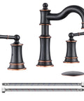 Roman Bathroom Sink Faucet Dope Deck Or Wall Mount With Pop Up Drain Assembly Overflow Deck Plate And Water Supply Lines Included