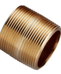Close Nipple Brass Pipe Fitting 1 NPT Male, Schedule 40 Seamless Red Brass Alloy 230, 1-1/2 Inch Length, Pack Of 25, Corrosion Resistant Connector