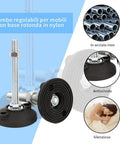 Adjustable Furniture Leg Levelers Pack Of 2 With Rubber Base Feet M6 Threaded Posts Easy Height Adjustment Up To 80 mm Rugged Load Support