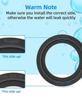 RV Toilet Flush Ball Seal Replacement Kit For Dometic 300, 310, And 320 Toilets, 4 Inch Outer Diameter, 2.6 Inch Inner Diameter, 2 Pack, Equivalent To Part 385311658, Durable Rubber Gasket Replacement, black seal shown with correct side up