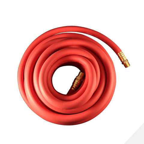 Heavy Duty EPDM Rubber Air Hose 50 Foot Length Three Eighths Inch ID Pro Grade Flexible Durable Max 250 PSI Working Pressure Burst Up To 1000 PSI Rugged Construction Made In USA Auto Shop Tool Hose coiled