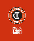Crescent Tools logo on red background with the text 'More Than Tough' below