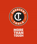 Crescent Tools logo with slogan 'More Than Tough' on a red background.
