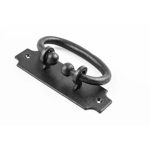 Top Shelf Wrought Iron Cabinet Ring Pulls Antique Colonial Style Black Finish Heavy Duty Drawer Handles Rust Resistant Powder Coating Easy Grip Design Fits Standard Cabinetry For Quick Upgrades