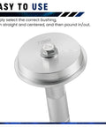Close-up of the 72mm disc from the 10-Piece Universal Aluminum Bearing Race and Seal Driver Set for Automotive Wheel Bearings.
