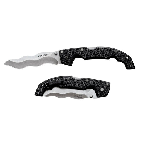 Razor Sharp Kris Blade Folding Knife With 5.5 Inch Blade AUS10A Steel 6.75 Inch Griv Ex Handle Tri Ad Lock Everyday Carry