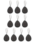 10 Pack Teardrop Tablecloth Weights With No Slip Metal Clips Marble Stone Pendant Weights 4.5x3.5 cm 8.4 cm Total Length Black