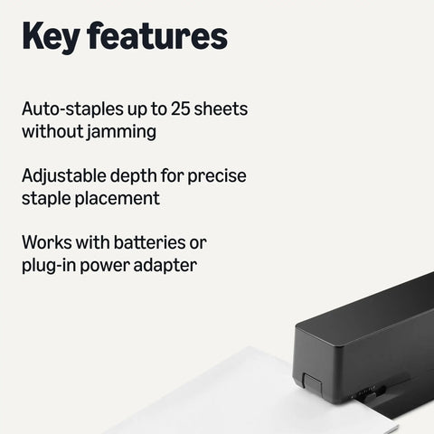 The Real Deal Electric Automatic Stapler For Desk Grind Crushing Through 25 Sheets Without Jamming Dual Power AC Or Battery Drive Adjustable Depth Settings For Heavy Duty Paperwork Smooth As Butter