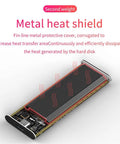 Metal heat shield of Totally Portable M2 Nvme Ssd Enclosure With Usb Type C External Case, enhances thermal management.