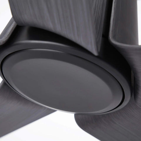 Close-up of 60 Inch Ceiling Fan With LED Light And DC Motor Five Blades Oil Rubbed Bronze Damp Rated For Indoor Outdoor Use