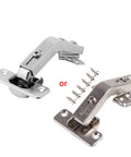 135 Degree Corner Folded Cabinet Door Hinge For Kitchen and Bathroom Silver Finish Adjustable Metal Hardware 1 Piece with screws