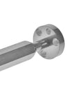 Aluminum 12-inch camshaft installation handle with a round flange and four holes.