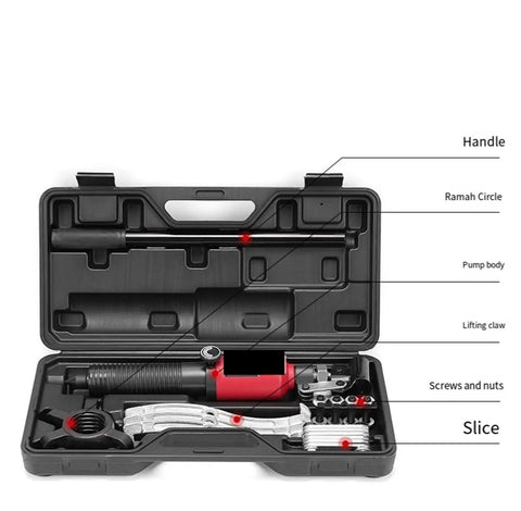 Heavy Duty Hydraulic Wheel Bearing Puller 10 Ton Capacity Hub Remover Tool With 250 Millimeter Reach inside tool case.
