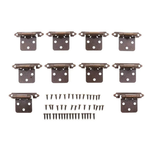 5 Pack Soft Close Inset Hinges For Cabinets And Cupboards, Satin Nickel Finish, Beefy Rust-Resistant Kitchen Wardrobe Door Hardware, Includes All Screws