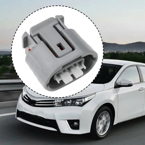 Heavy Duty 3 Pin Alternator Adapter Connector for Denso Toyota Lexus Kubota in grey, suitable for direct installation.