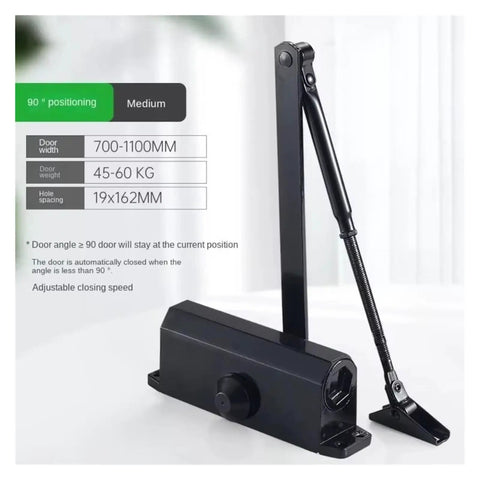 Automatic Door Closer With Adjustable Speed Fits 25Kg To 85Kg Doors For Smooth Quiet Soft Closing Buffer And No Slam Closures Plus Durable Long Lasting Performance With Protective Holder