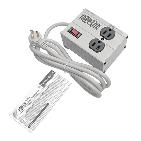 Isobar 2 Outlet Heavy Duty Power Strip Surge Protector With 1410 Joules 6ft Cord Flat Plug All Metal Housing, manual included
