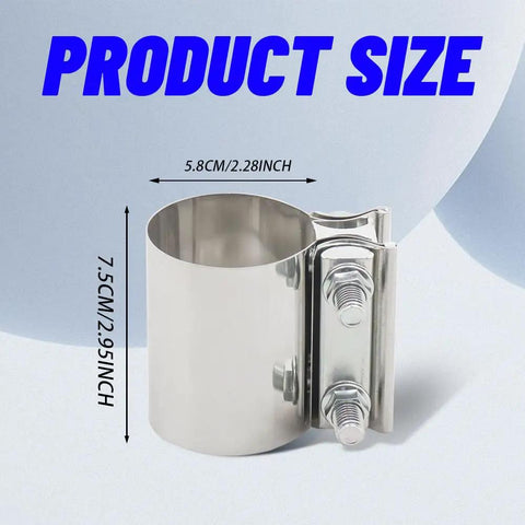 2.25 Inch Stainless Steel Exhaust Clamp Band For Butt Joint Pipes Universal Car Exhaust Clamp Replacement 304 Rustproof