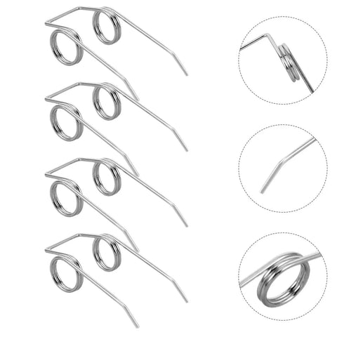 Solid 4pc Kettle Lid Torsion Spring Kit Made From Tough Stainless Steel For Easy DIY Repairs And Total Home Hacks To Fix Loose Lids Fast. Close-up of four stainless steel kettle lid torsion springs