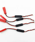 Ultra Compact Buck Converter Module 6 to 24V In 5V Out 1.5A Max showing 4 connected modules with red and black wires